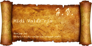 Hidi Valéria névjegykártya